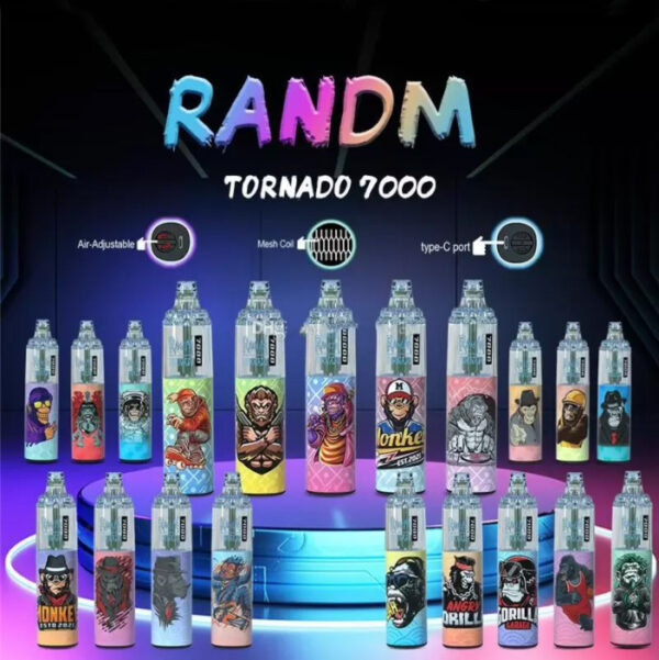 Fumot RandM Tornado 7000 PUFF– Ultra-High Capacity, Rechargeable Disposable Vape with Adjustable Airflow - Image 2