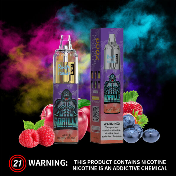 Fumot RandM Tornado 7000 PUFF– Ultra-High Capacity, Rechargeable Disposable Vape with Adjustable Airflow