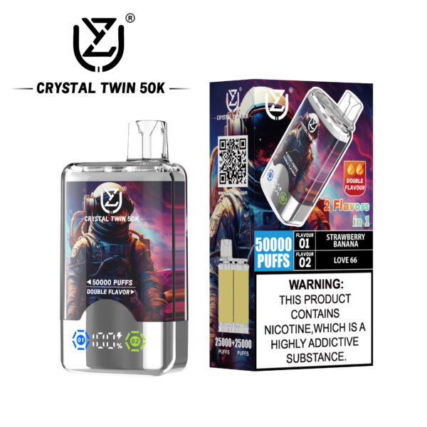 UZY CRYSTAL TWIN 50000 PUFF – EU Warehouse, Dual-Flavor Powerhouse for Ultimate Vaping Experience - Image 11