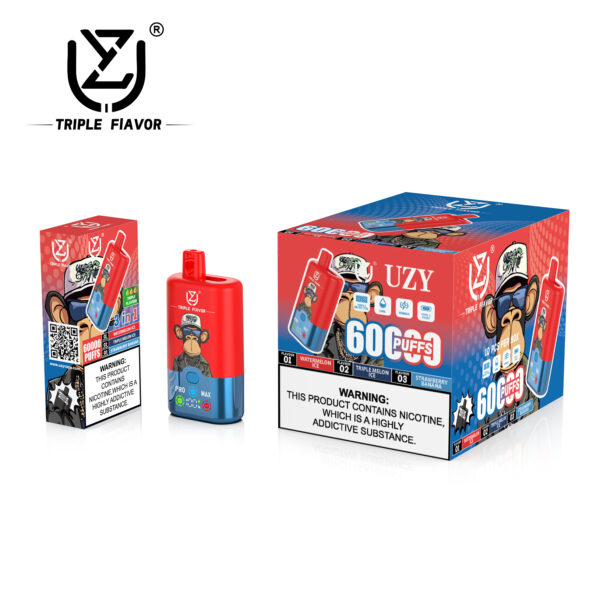 UZY Triple Flavor 60000 PUFF – EU Warehouse, Ultimate Vaping Power & Triple Taste Experience - Image 4