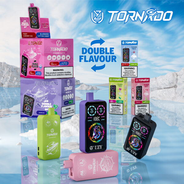 UZY TORNADO 30000 PUFF– Dual-Flavor Vaping Revolution - Image 3