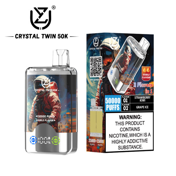 UZY CRYSTAL TWIN 50000 PUFF – EU Warehouse, Dual-Flavor Powerhouse for Ultimate Vaping Experience - Image 4