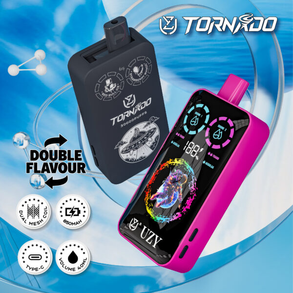 UZY TORNADO 30000 PUFF– Dual-Flavor Vaping Revolution - Image 5