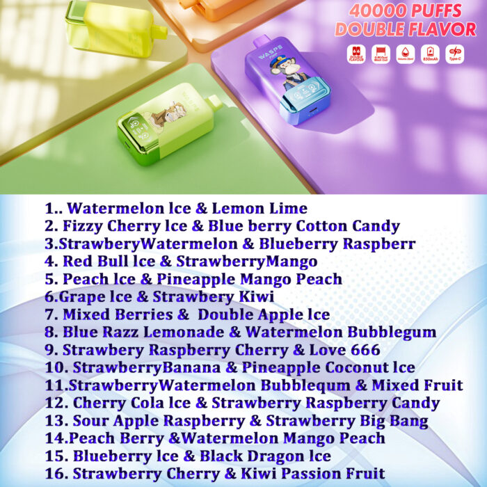 WASPE Double Flavor 40000 PUFF Kasumivape WASPE Double Flavor 40000 PUFF Kasumivape