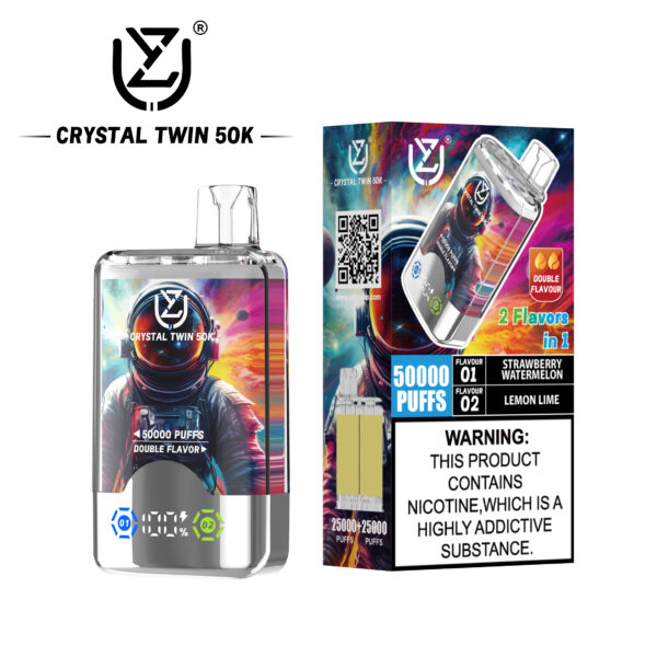 UZY CRYSTAL TWIN 50000 PUFF – EU Warehouse, Dual-Flavor Powerhouse for Ultimate Vaping Experience - Image 6