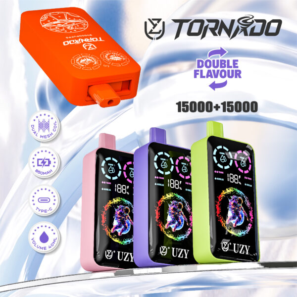 UZY TORNADO 30000 PUFF– Dual-Flavor Vaping Revolution - Image 6