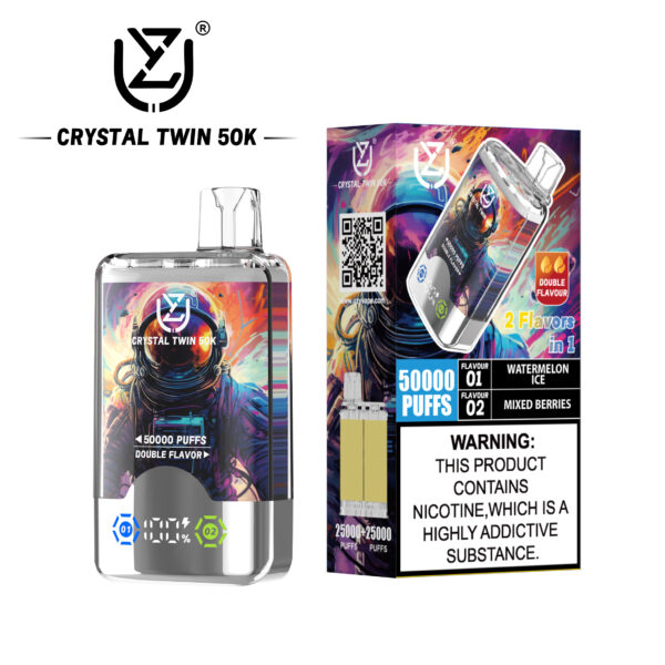 UZY CRYSTAL TWIN 50000 PUFF – EU Warehouse, Dual-Flavor Powerhouse for Ultimate Vaping Experience - Image 10