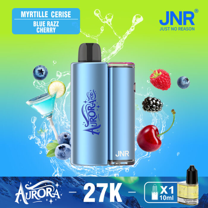 Blue-Razz-Cherry蓝色拉兹车厘子-JNR AURORA 27000 PUFF-Kasumivape