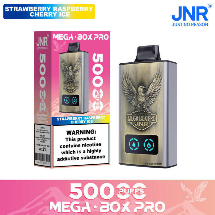 STRAWBERRY RASPBERRY CHERRY ICE-JNR Mega box Pro 50000 PUFF-Kasumivape