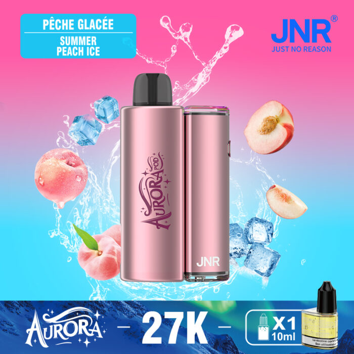 Summer-Peach-lce夏日桃子冰-JNR AURORA 27000 PUFF-Kasumivape
