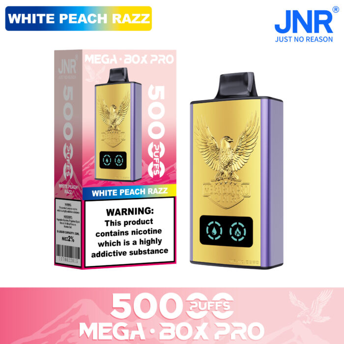 WHITE PEACH RAZZ-JNR Mega box Pro 50000 PUFF-Kasumivape