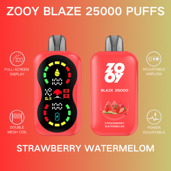 ZOOY Blaze 25000 PUFF: Dual Mesh Coil Power, Adjustable Airflow, Ultimate Control - Image 9