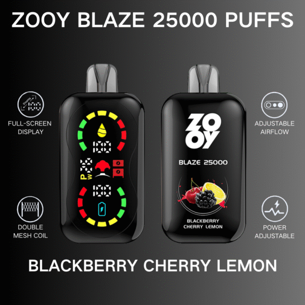 ZOOY Blaze 25000 PUFF: Dual Mesh Coil Power, Adjustable Airflow, Ultimate Control - Image 2