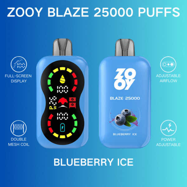 ZOOY Blaze 25000 PUFF: Dual Mesh Coil Power, Adjustable Airflow, Ultimate Control - Image 5