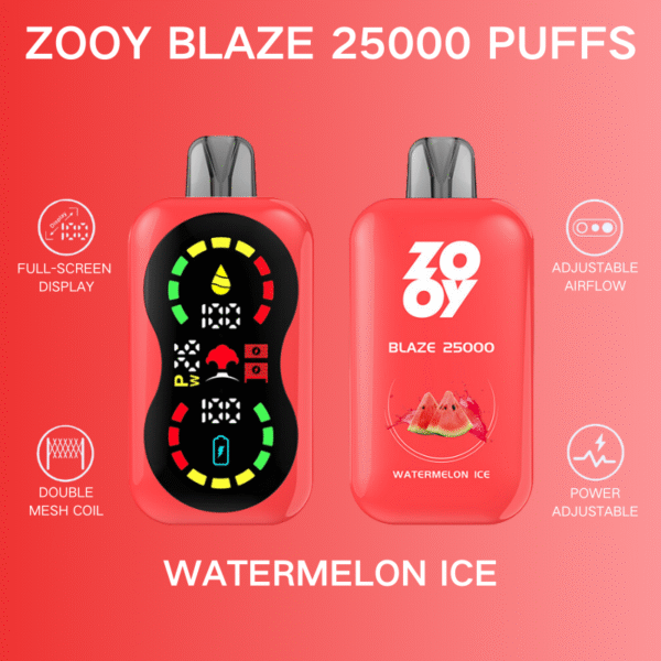 ZOOY Blaze 25000 PUFF: Dual Mesh Coil Power, Adjustable Airflow, Ultimate Control - Image 8