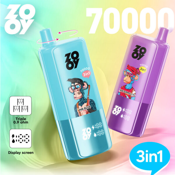 ZOOY TRIPLE 70000 PUFF: EU Warehouse, The 3-in-1 Flavor Powerhouse