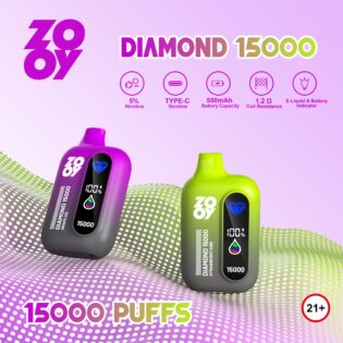 ZOOY DIAMOND 15000 PUFF: 15K Puffs | Smart Display | Running Lamp