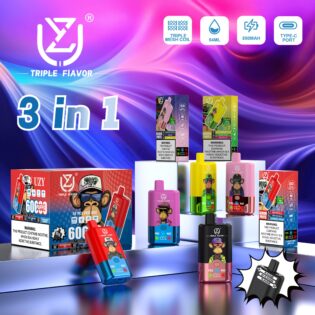 UZY Triple Flavor 60000 PUFF: 60K Puffs | 54ml E-liquid | Triple Flavors & Smart Screen