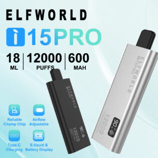 Elfworld i15 PRO 12000 PUFF: 12K Puffs | Digital Display | Adjustable Airflow
